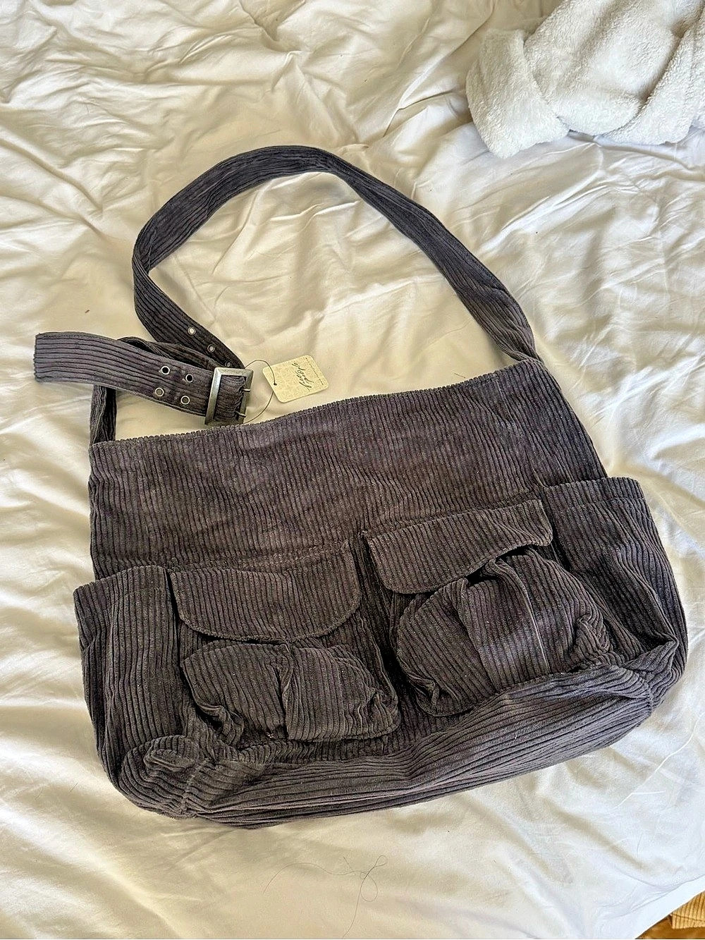 NWT Free People Corduroy Shoulder Bag in Brown